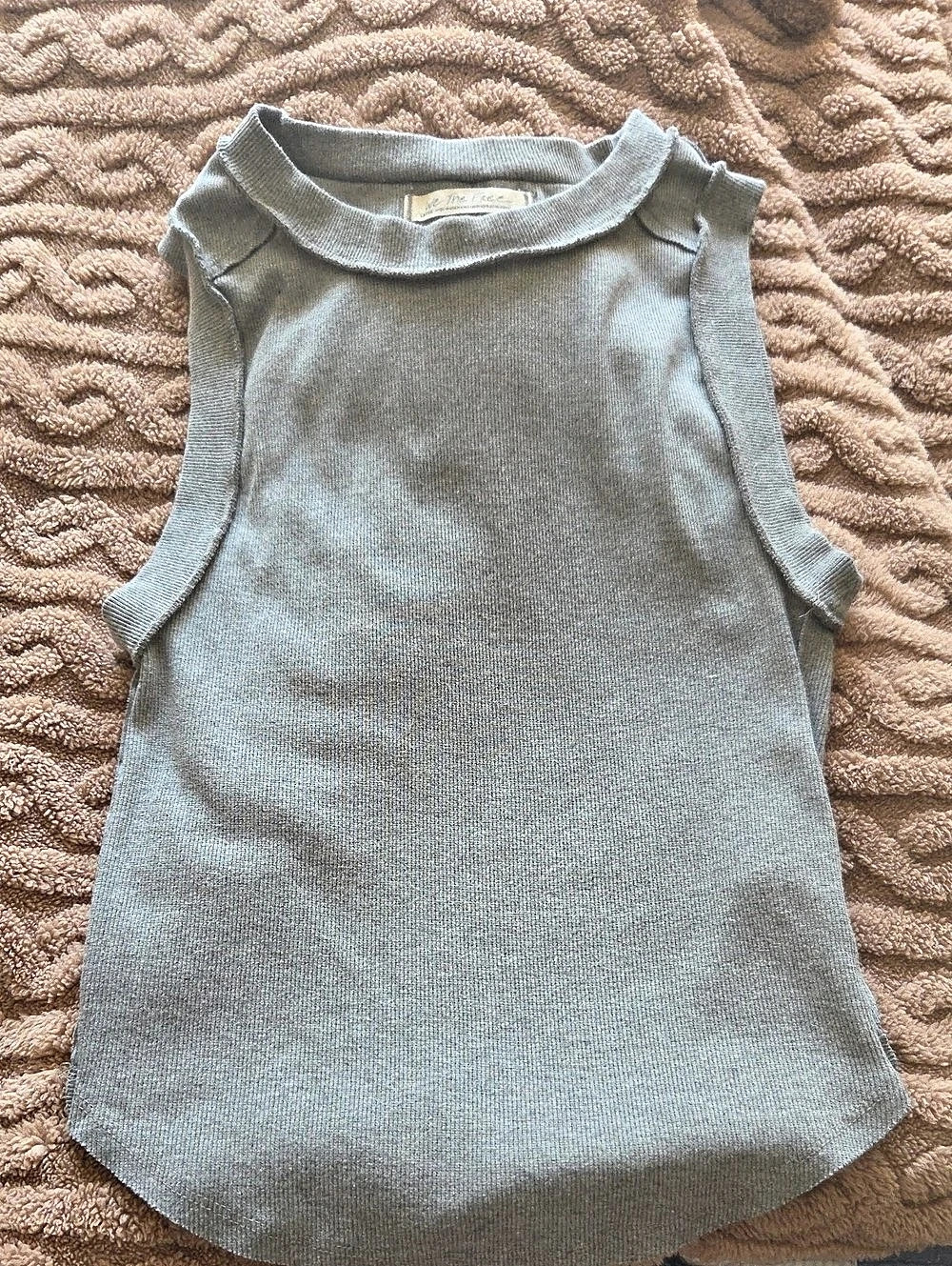 We The Free Kate Ribbed Tank Gray Large